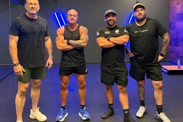 Pictured: Jason Fox, Jetts Gym Portsmouth Co-Owner, Mark Legg, Simon Martin & Sam Bell.