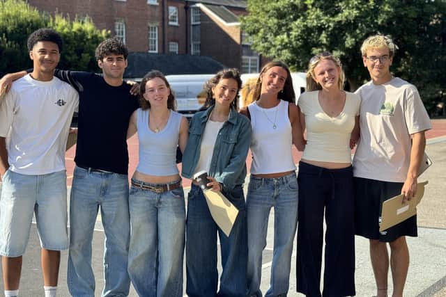 Pupils at The Portsmouth Grammar School celebrate record-breaking results