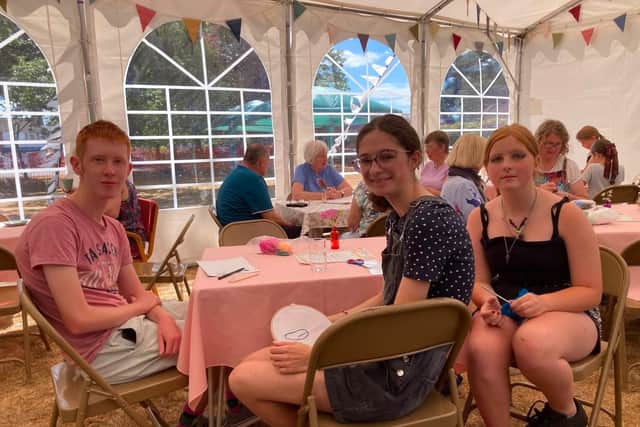 Enjoying the summer celebration at All Saints Church, Denmead