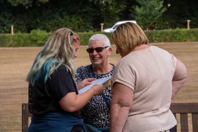 Year 11 Students at Boundary Oak School celebrate outstanding GCSE results.