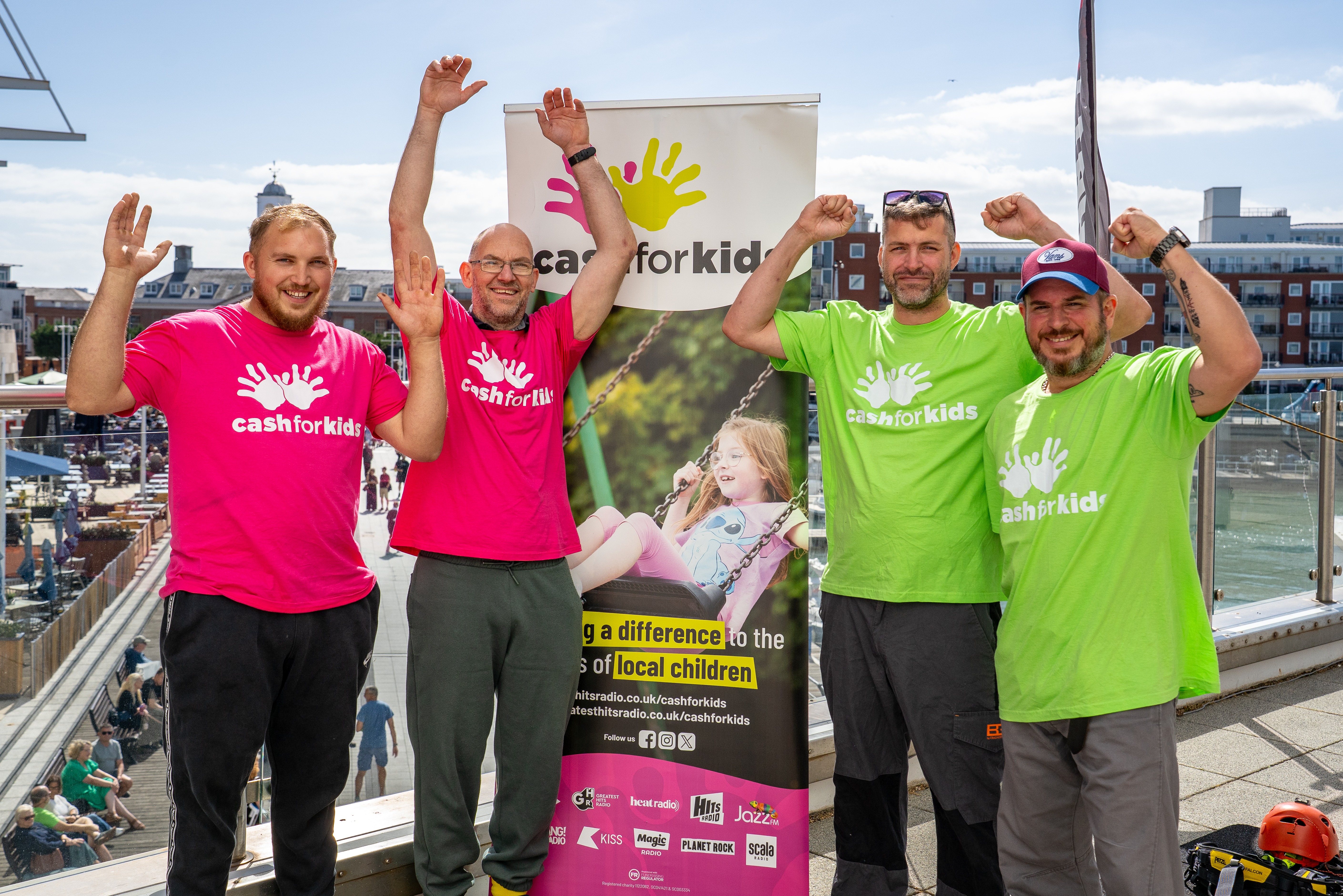 Adams Morey team raises £2,390 for cash for kids with Spinnaker Tower abseil