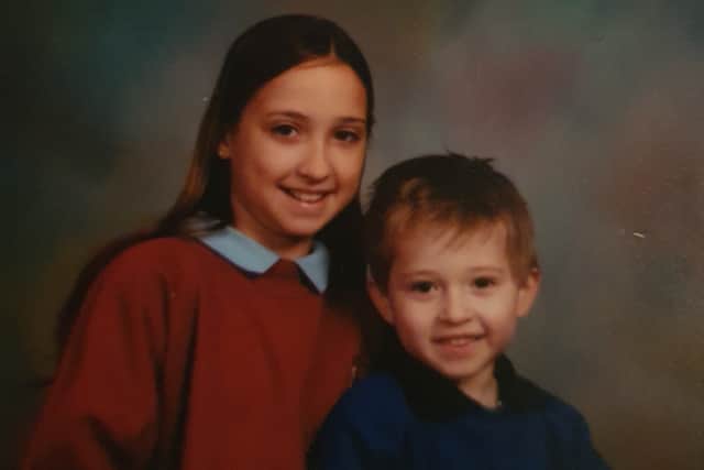 Alice and Josh together at school