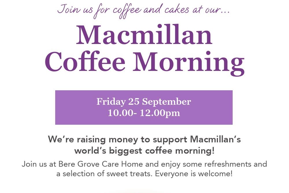 Pflegeheim lädt die Gemeinde zum Macmillan-Kaffeemorgen ein