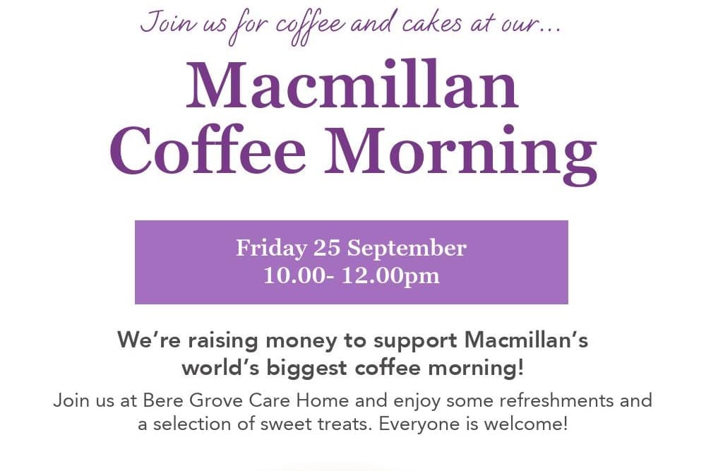 Pflegeheim lädt die Gemeinde zum Macmillan-Kaffeemorgen ein