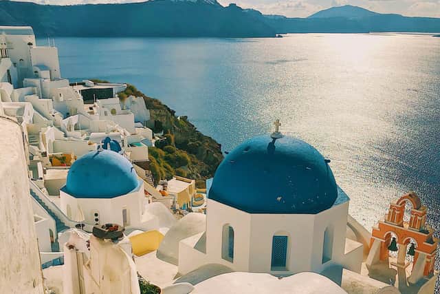 The picturesque Greek island of Santorini 