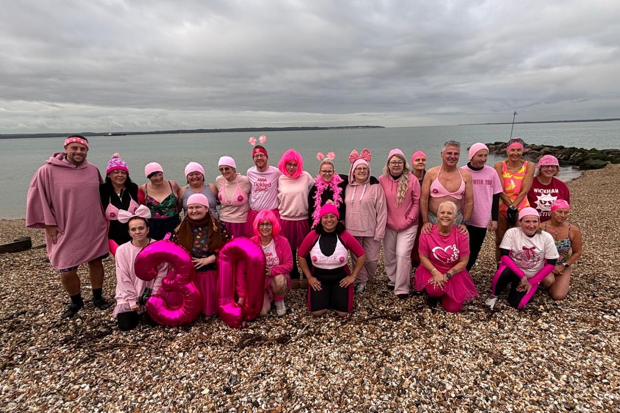 Asda colleagues dip for Tickled Pink breast cancer charity