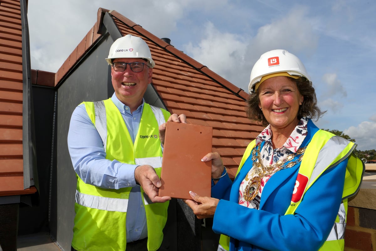 Fareham mayor attends topping-out ceremony at multimillion-pound Wallington Place care home