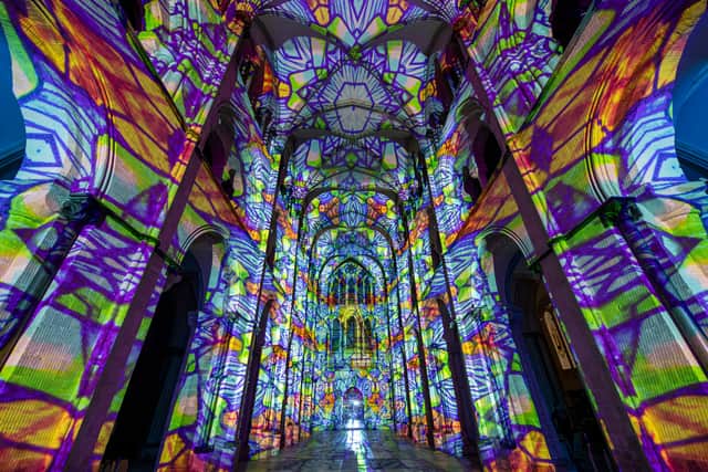 Chichester Cathedral Light Experience by Luxmuralis 