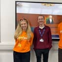 Janie Gonsalez and Paddy Ferguson from the Bodyswaps team, with City of Portsmouth College’s Jack Pauley, Head of Digital, Quality & Innovation.