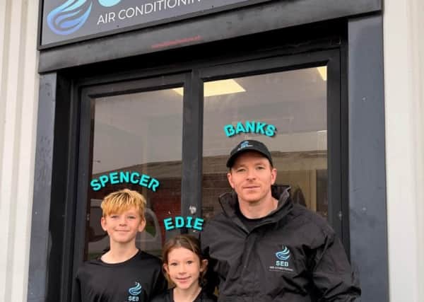 Pictured: SEB Air Con Director, Trevor Banks, and his Two Children; Spencer & Edie.