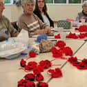 Creating the poppy displays for St Mary's Church, Hook-with-Warsash