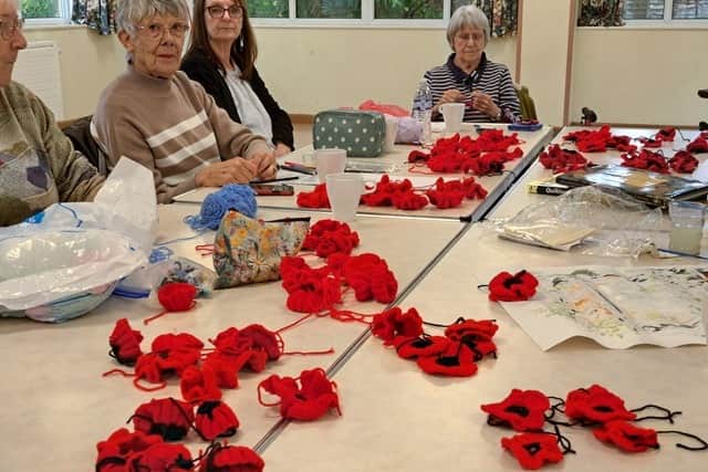 Creating the poppy displays for St Mary's Church, Hook-with-Warsash