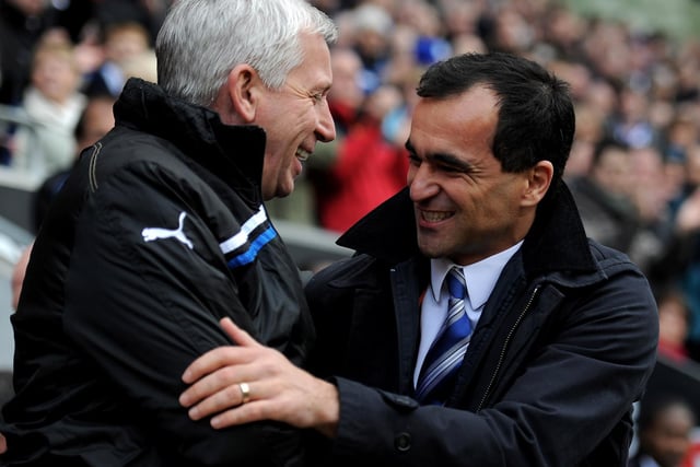 It all went downhill from this moment for Alan Pardew as Roberto Martinez's men ran riot