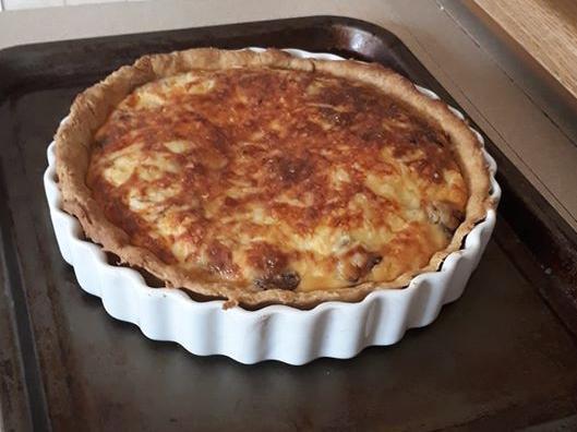 Lynne Clearly made a cheese and onion quiche.