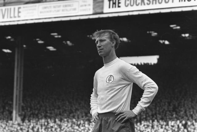 Charlton as Leeds United take on Manchester City on September 28, 1968. Photo by Keystone/Getty Images.
