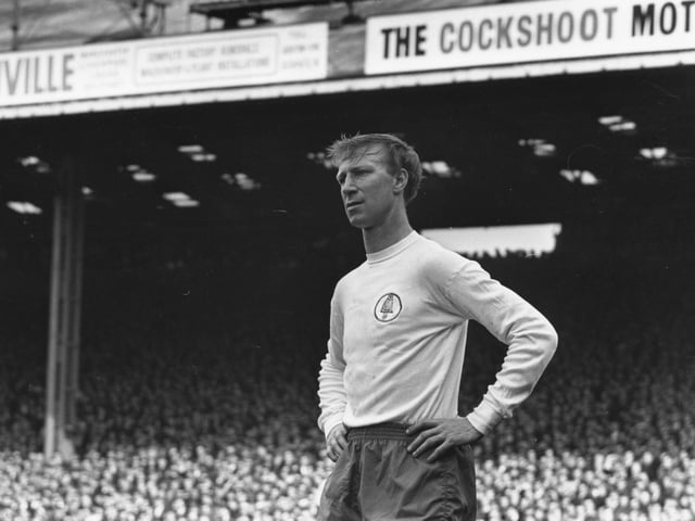 Charlton as Leeds United take on Manchester City on September 28, 1968. Photo by Keystone/Getty Images.