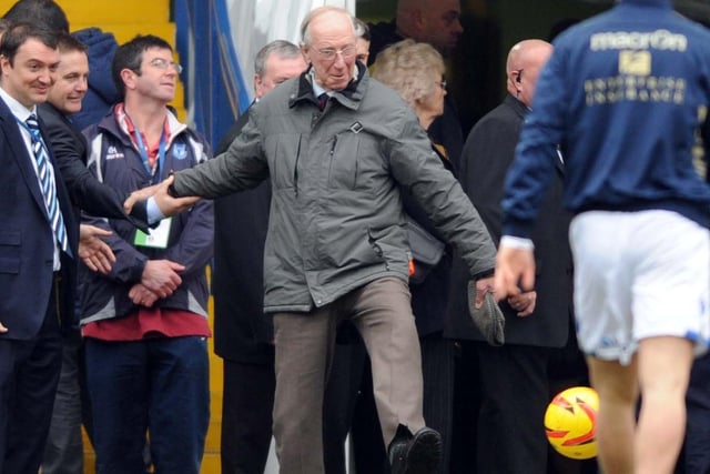 Charlton boots the ball away at Elland Road as Leeds take on Leicester City in January 2014. Picture by Simon Hulme.