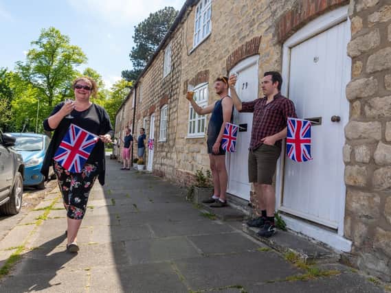 Residents across Yorkshire took to their doorsteps to raise a glass at 3pm.