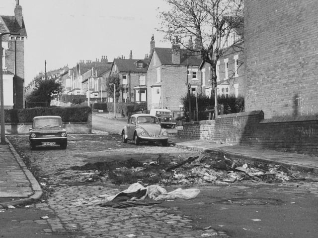 Morning after ashes of the November 5 bonfire on Rossington Grove.