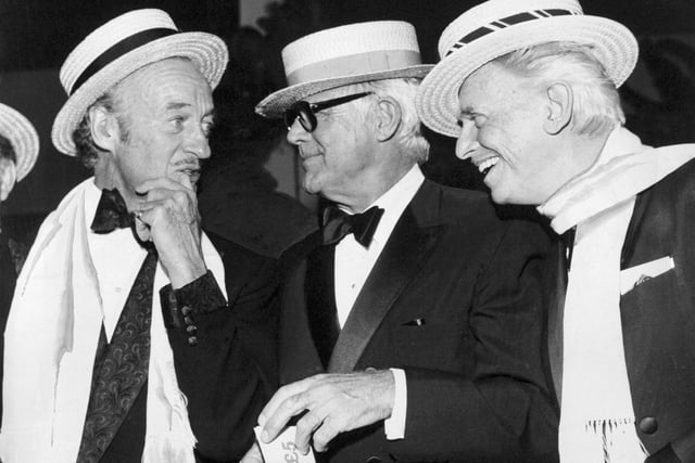 The Roaring Twenties Ball at the Queens Hotel. Pictured in conversation are Hollywood actors David Niven, Cary Grant and Douglas Fairbanks Junior.