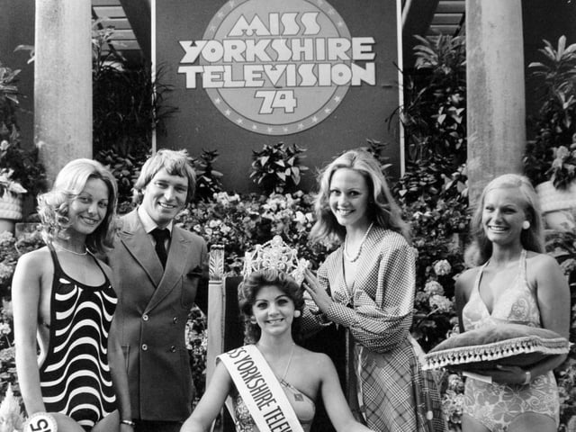 Pam Wood, a production assistant to a technical executive in a construction firm, was crowned the first Miss Yorkshire Television.