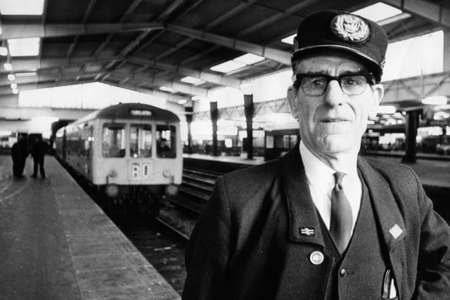This is George Cooper pictured at Leeds City Station who retired as a chief supervisor with British Rail after nearly 50 years service.
