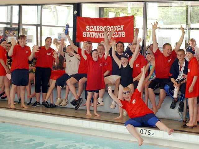 Scarborough Swimming Club competitors at the national Scarborough Seaside Meeting swim event at the Indoor Pool in summer 2003.