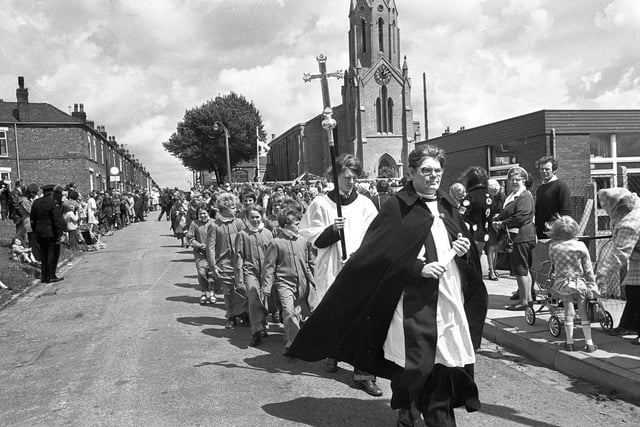 St Catharine's Church walks Scholes in 1976