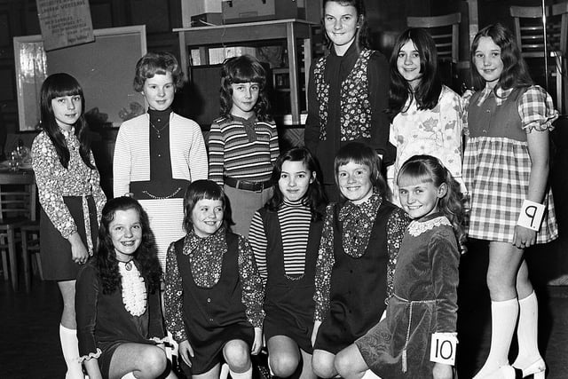 Entrants for the Wigan Carnival Queen competition line up in 1972