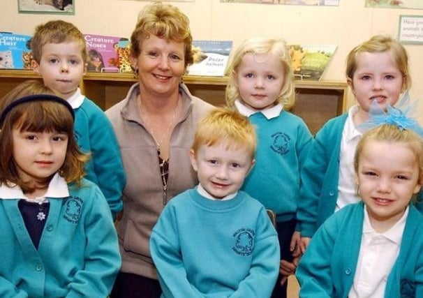 Taken in January 2005. Back - Oliver, class teacher Mrs Angela Rielly, Katie and Emily. Front - Beth , Billy and Amber .