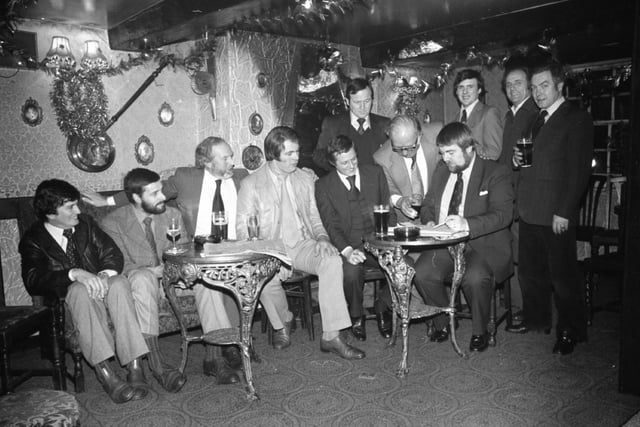 Regulars gather for a drink in the Wheatsheaf in Garstang