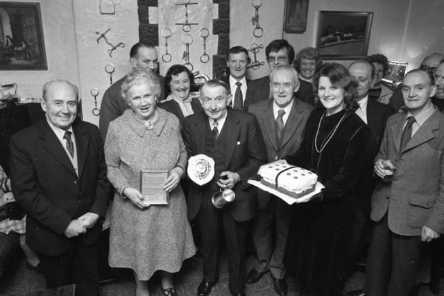 From the last days of the Great War in 1918, retired farmer Johnny Stuart has beaten a furrow from home in Forton to the doors of the Patten Arms, Winmareigh, near Garstang, every night of the week. And to celebrate this and his 80th birthday he has been given the ultimate accolade by licensees Peter and Liz Strawn - a free pint every night for the rest of his life! He is pictured with other regulars at a birthday party held in his honour