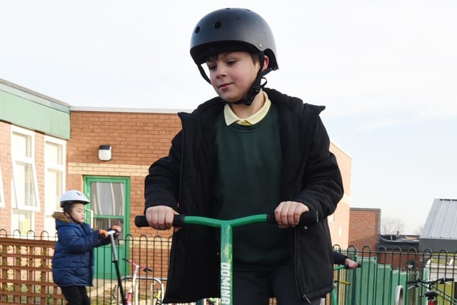 Scooters and tricycles are available for all pupils