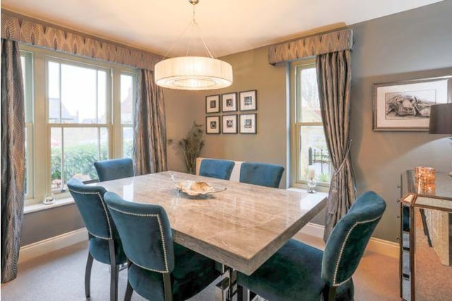 The dining room is a great space for entertaining family or guests.