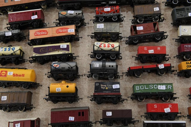 Some of the train sets that were on sale at the exhibition