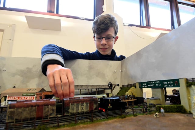 Daniel Cawkill from Ulleskelf enjoying the train sets on display