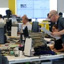 Inside a busy newsroom