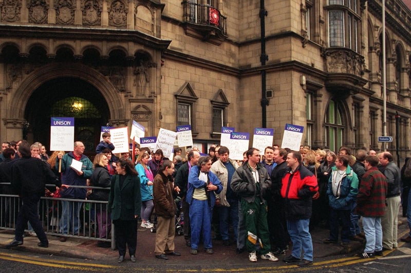 A protest against proposed spending cuts by Wakefield Council was held at  Wakefield County Hall in January 1997.