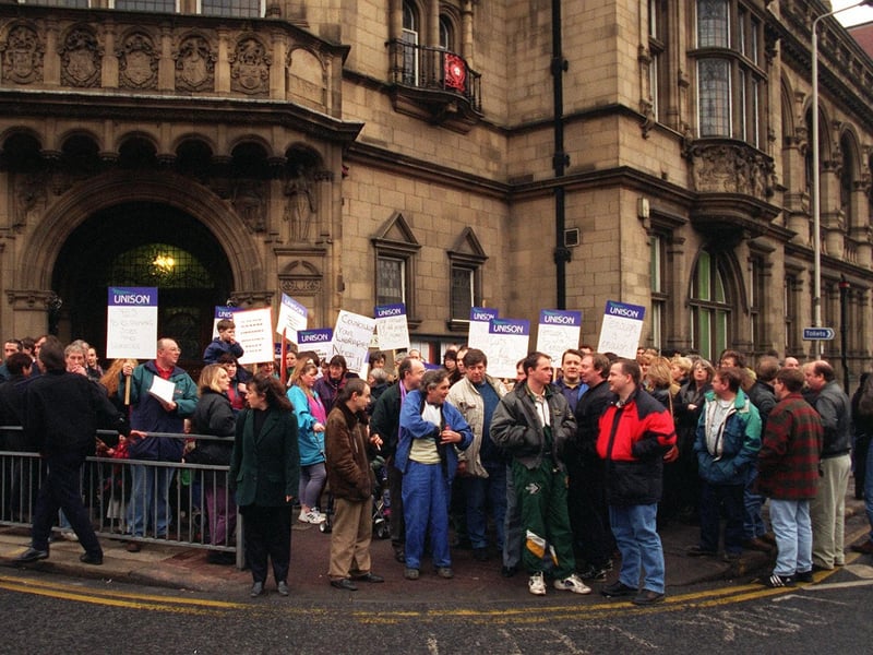 A protest against proposed spending cuts by Wakefield Council was held at  Wakefield County Hall in January 1997.