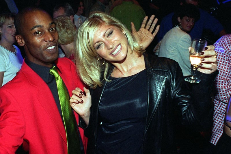 TV presenter Danni Behr at the opening of nightspot Ikons and Mr Jaks on Westgate in September 1997. She is pictured with Mr Jaks himself.