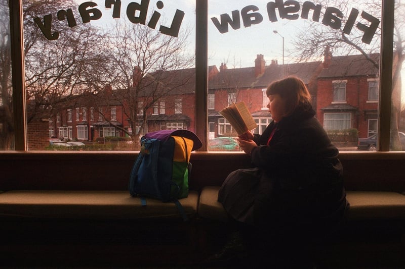 Wakefield's Flanshaw Library was threatened with closure in Janaury 1997. Pictured is library user Catherine Macpherson.