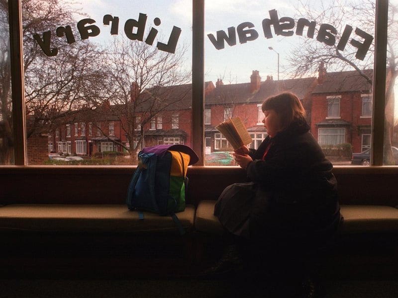 Wakefield's Flanshaw Library was threatened with closure in Janaury 1997. Pictured is library user Catherine Macpherson.
