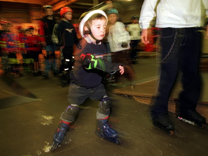 Liam McTiernan was one of the youngest to take part in the beginners in-line skating class at Wakefield 's Re-Hab skate park in January 1997.