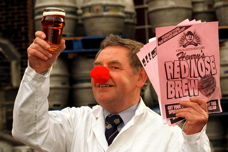 Retiring head brewer at Clarkes Brewery Alan Coy was leaving with a chuckle in March 1997. His final brew before leaving the firm was to benefit Comic Relief £10 for every barrel sold.