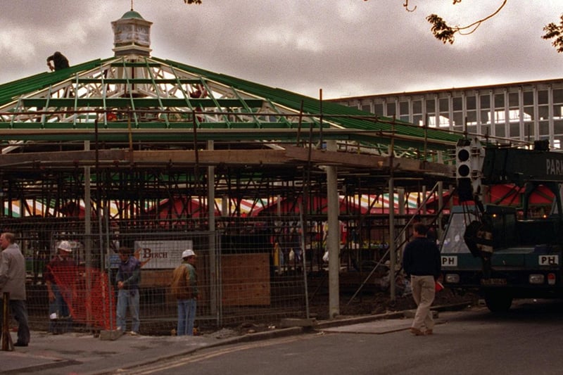 The new entertainment area at Wakefield Market was under construction in September 1997.