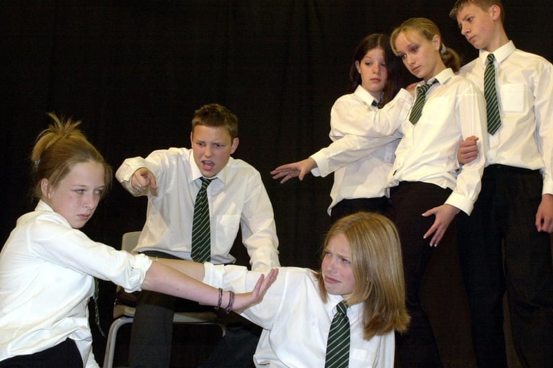 Horsforth School won a drama initiative run through the West Yorkshire Playhouse. Pictured are pupils, front left to right, Heather Healy, Rodger Rowley and Joanne Rhodes. Back, left to right, Kathryn Cook, Faye Knight and Rob Calvert.