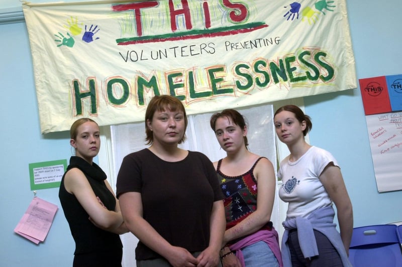 The issue of homelessness came under the spotlight at Tennant Hall. Pictured is  project worker, Kim Suthers, and volunteers, from left, Jessica Powell, Maria Foster and Bernadette Ingwell.
