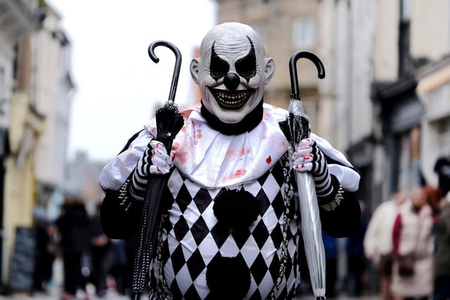 The festival has been timed perfectly to fall on Halloween - and this costume is plenty scary for us!