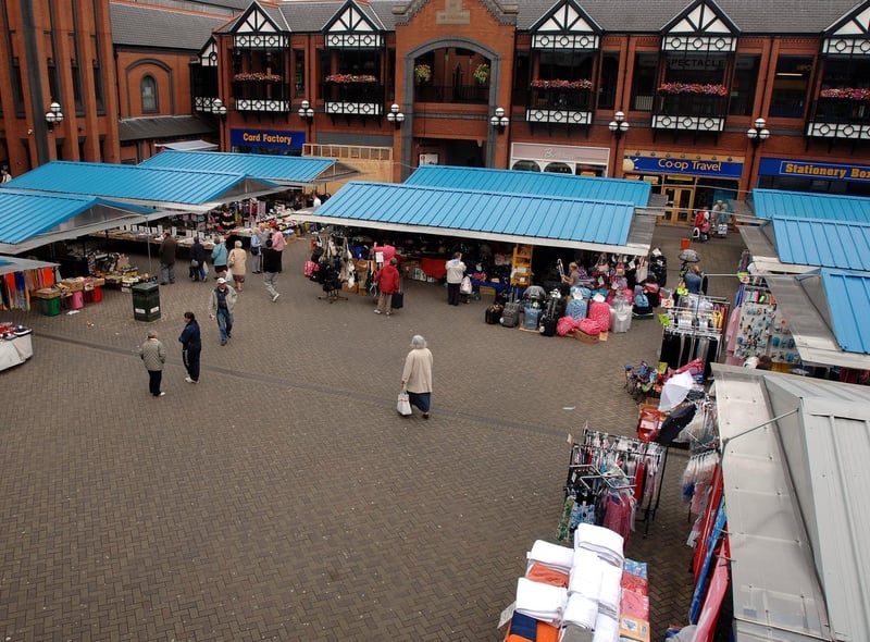 The outdoor section of Wigan Market 2007.