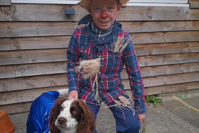 Charlie Dalgliesh and Ralf as scarecrow and the wizard from Wizard of Oz.